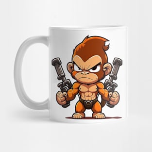 Armored Cute Muscular Monkey Holding a Rifle Mug